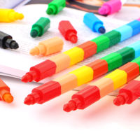 2Pcs 12สี Crayon Creative Building Blocks Crayon น่ารัก Kawaii Graffiti ปากกาสำหรับภาพวาดเกาหลีเครื่องเขียนนักเรียนสำหรับเด็ก
