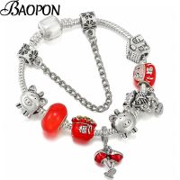 【cw】 Piggy Bank Beads Pendant With Snake Chain Brand Bangles Jewelry Dropshipping