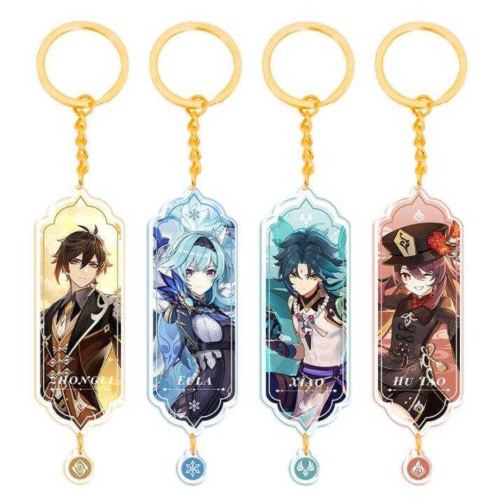 New Genshin Impact Acrylic Double Sided Keychain Cartoon Multiregional