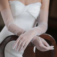 ◘►✥ Long Bridal Gloves Shinny Crystal Wristband Wedding Glove For Women Girl Party Evening Dress Jewelry Bride Accessories