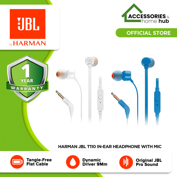 Harman JBL T110 InEar Headphone With Mic Lazada PH