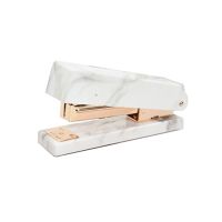 Marble Print Stapler Standard Desk Manual Staplers with Gold Rod Movement for Office School Home Desktop Accessories Supplies Staplers Punches