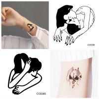 【YF】 New Waterproof Sexy Temporary Tattoo Stickers Black Hand Drawn Lines Arm Body Ankle Lover Fashion Decals Wholesale