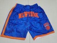 กางเกงขาสั้นผู้ชายแบบมีกระเป๋า2023ใหม่ York Knicks Just Don Blue เสื้อกีฬาของแท้