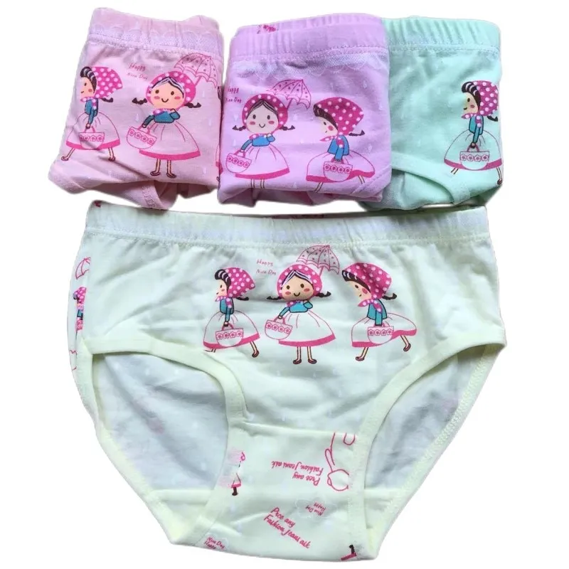 CC】4pcs Girls Cotton Briefs Children Underwear Princess Girl Printing  Panties Kids Brief Panties Comfortable Underpants Size 2T-10T