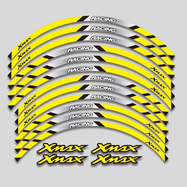 ชุดเทปแถบสะท้อนแสงติดตกแต่งยางขอบสำหรับรถจักรยานยนต์อุปกรณ์เสริมรถจักรยานยนต์สำหรับยามาฮ่า-xmax-300-xmax-250-xmax-125