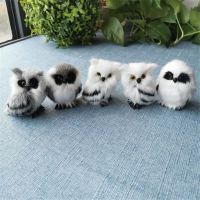 Cute Owl White Black Furry Christmas Bird Ornament Decoration Adornment Simulation For Home Decor Gift