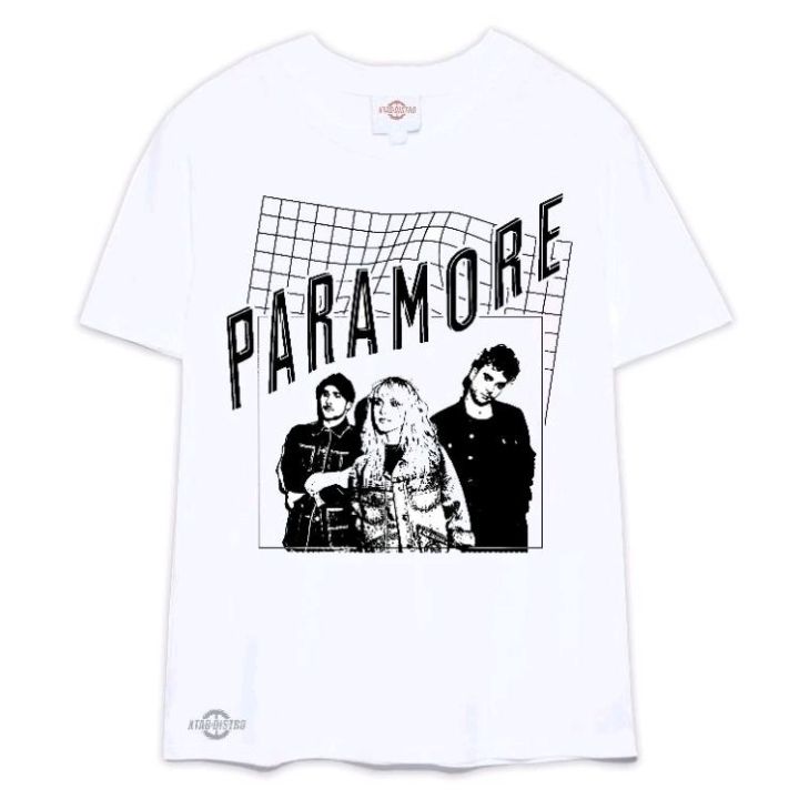 จัดส่งเสื้อยืดในประเทศไทย-เสื้อยืด-พิมพ์ลาย-paramore-สีขาว-พรีเมี่ยม