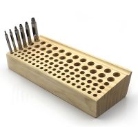 46/98 holes Pine Wooden Leather craft Rack Stand DIY Carving Punching Tools Holder Organizer Storing Leather Tool Storage Box