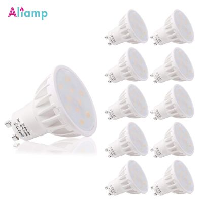 【❖New Hot❖】 lan84 ฐาน Gu10หรี่แสงได้หลอดสปอร์ตไลท์ Led 6W 6000K 500lm วันสีขาว50W หลอดไฟฮาโลเจนห้องโรงแรม10แพ็ค