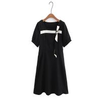 【มีไซส์ใหญ่】Plus Size Womens False Two Pieces Summer Dress Short Sleeve Elegant Female Midi Dresses Oversized Fashion Vintage Vestidos