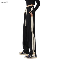 hanshi [2023 new HOT FASHION] lazlook กางเกงเอวยางยืดแฟชั่นฤดูร้อนกางเกงสเวตเตอร์แนวย้อนยุคผ้าฝ้ายบางเชือกผูกแบบอเมริกัน