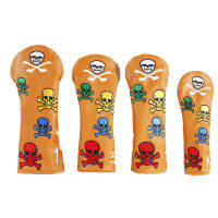 】’、、‘ชุดหัวกอล์ฟ Skull Golf Headcover ชุด 4 ชิ้น 135H ไม้กอล์ฟ