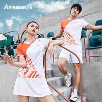 original 2023 New Fashion version kawasaki/Kawasakis new badminton clothing for men and women fashionable fresh sports T-shirts quick-drying and breathable