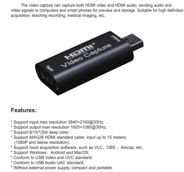 4k-video-capture-card-usb-2-0-hdmi-video-grabberบันทึกกล่องสำหรับps4เกมdvdกล้องวิดีโอกล้องสดสตรีมมิ่ง