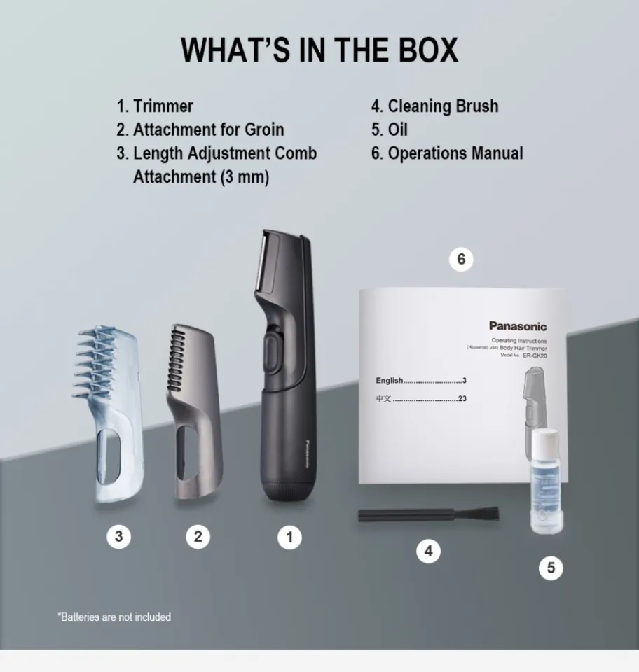 PANASONIC ER-GK20 BODY HAIR TRIMMER ER-GK20-K401 | Lazada