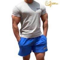 ผู้ชาย กีฬา ออกกำลังกาย เสื้อสั้น  sports T-short sleeves Mens   เสื้อยืดสปอร์ตผู้ชายที่ระบายอากาศสีเดียว เสื้อพิมพ์ความหลวมขนาดใหญ่เสื้อกีฬา