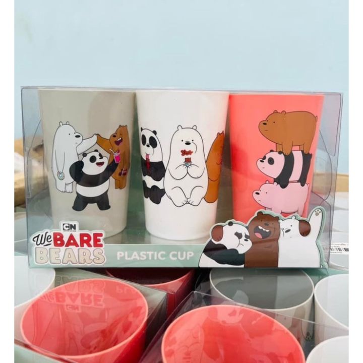 แก้วน้ำพลาสติก-we-bare-bears-ลิขสิทธิ์แท้-ราคาส่ง