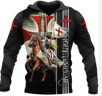 3D HOODIE-  XZX180305   KNIGHTS TEMPLAR COMMANDERY HOODIE - CASUAL JESUS GUARD , SWEATSHIRTS &amp; ZIPPER 07