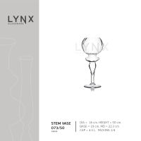 LYNX - VASE 073 - แจกันแก้ว แฮนด์เมด เนื้อใส ทรงดอกกุหลาบ มีให้เลือก 2 ขนาด คือ ความสูง 40 ซม. และ 50 ซม.