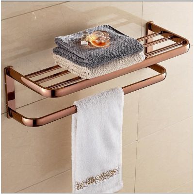 Brass Bathroom Accessories Set, Rose Gold Brass Robe hook,Paper Holder,Towel Bar,Soap basket,Towel Rack bathroom Hardware set