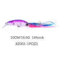 12 Pcs Squid Lures น้ำเค็มตกปลาน้ำจืดเครื่องมือเหยื่อ3D Eyes Hard เหยื่อ Sharp Treble Hooks เหยื่อตกปลา