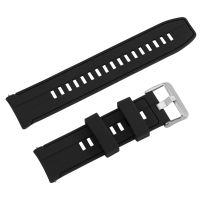 fgbvsdfd 22mm Black Silicone Watch Band High Quality Male Silica Gel Strap Classic Ladies Watches Straps 17 Holes Adjustable Length Bands