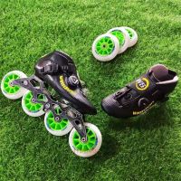 WS Kids Carbon Fiber Inline Skates Youth Speed Skates Roller Skates Figure Skates Roller Sneakers Blue Pink Black Size 27-38 Training Equipment