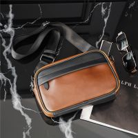 R Men Business Sling Bag Pu Leather Male Messenger Bag