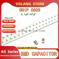 【YF】﹊✆  100pcs/LOT 0603 Capacitor SMD Chip Multilayer 0.1pF - 47uF 12p 18p 220pF 15nF 10nF 33nF 100nF 0.1uF 1uF 2.2uF 4.7uF 10UF