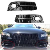 Areyourshop LH+RH Chrome Honey Comb Fog Light Cover Grille Grills For Audi A4 B8 2009-2012 Car Parts