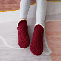 Women Winter Socks Plus Thicken Warm Soft Cotton Sock Home Non-Slip Bedroom Shoes Christmas Gift Knitted Room Floor Sleep Sock