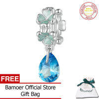 BAMOER สร้อยข้อมือลูกปัด925เงินสเตอร์ลิงโคลเวอร์สำหรับผู้หญิง SCC2485เครื่องประดับแฟชั่นอุปกรณ์ DIY