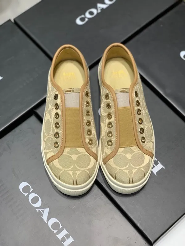 COACH Women Flat shoes Slip-Ons Boat Shoes shoes Loafers women's branded  shoes Giày bốt nữ Giày đế bằng 