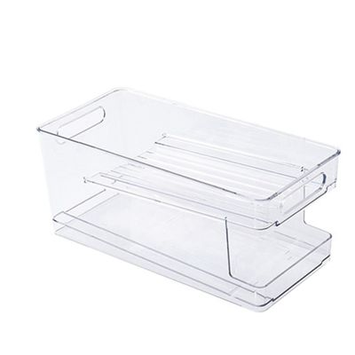 In-Fridge Clear Tall Bins - Stackable Kitchen &amp; Containers for Organizing Cans of Soda