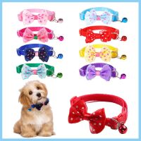 【CW】 Adjustable dog Collar Bow Adjustable Bow Tie Cat Collar Safety Buckle Nylon Necklace For Puppy Kitty Festive Party Pet Supplies