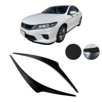 Front Resin Headlight Eyebrow Eyelid Cover Trim Headlight Eyelid Eyebrow for Honda Accord 9Th 2013-2018