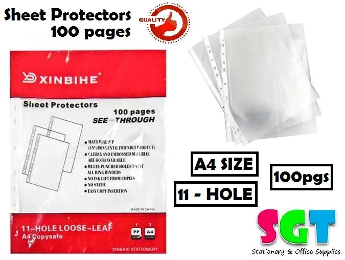 A4 11 Hole Sheet Protectors 100pgs Lazada