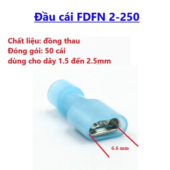 Đầu cos ghim dẹp đực+cái bọc phủ nhựa fdfn+mdfn 50cái đầu cosse nối dây - ảnh sản phẩm 4