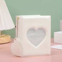 3 Inch Kpop Heart Photocard Pictures Case 32 Photo Holder Card Love Pockets Idol Storage Album Binder Collect Hollow Mini Book  Photo Albums