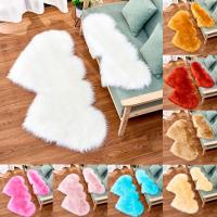 22Living Room Car Double Heart Artificial Wool Sheepskin Floor Area Rug Shaggy Bedroom Kids Room Faux Fluffy Cars Mats