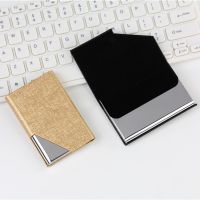 【CW】✥✳  Fast Drop Shipping Leather Wallet Business ID Credit Card Holder Metal Storage