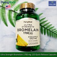 โบรมีเลน สารสกัดจากแกนสับปะรด Ultra Strength Bromelain 1700 mg 120 Quick Release Capsules - PipingRock #Piping Rock