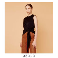 [asava aw22] Gianna rush blouse เสื้อผู้หญิง แขนกุด จับรูดชายเสื้อ ทรงอสมาตร