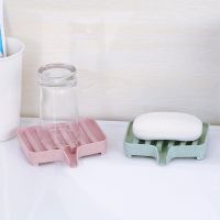 1Pcs Shower Soap Tray Tool Soap Dish Plate Holder Sponge Holder PP Wheat Straw Storage Rack Drain Soap Box Tray Soapbox Soap Dishes