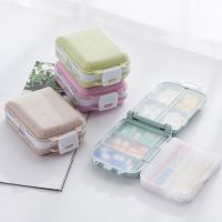 Pill Box Wheat Sealed Compartment Organizer with Transparent Window for Outdoor Traveling Portable Medicine Container T21C