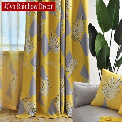 Ins Printed Leaves Curtains for Living Room Modern Bedroom Window Treatments Curtains Drapes Plant Tend Blind Cortinas