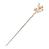 ✓ 1Pc vintage Bead Flower Hairpin Hair Buns Holder Metal Hair Sticks Antique Hairpin Woman Headdress 17cm