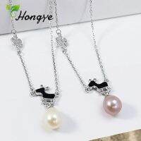 Hongye Rice Real Pearl Necklace Romantic White/Purple Bead Neck Chains Sterling Silver 925 Pendant Necklaces 2020 Fashion Jewel