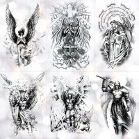 【YF】 Wing Holy Angel Waterproof Temporary Tattoo Sticker Brave knight Warrior Flash Tattoos Body Art Arm Fake Tatoo Women Men Cool